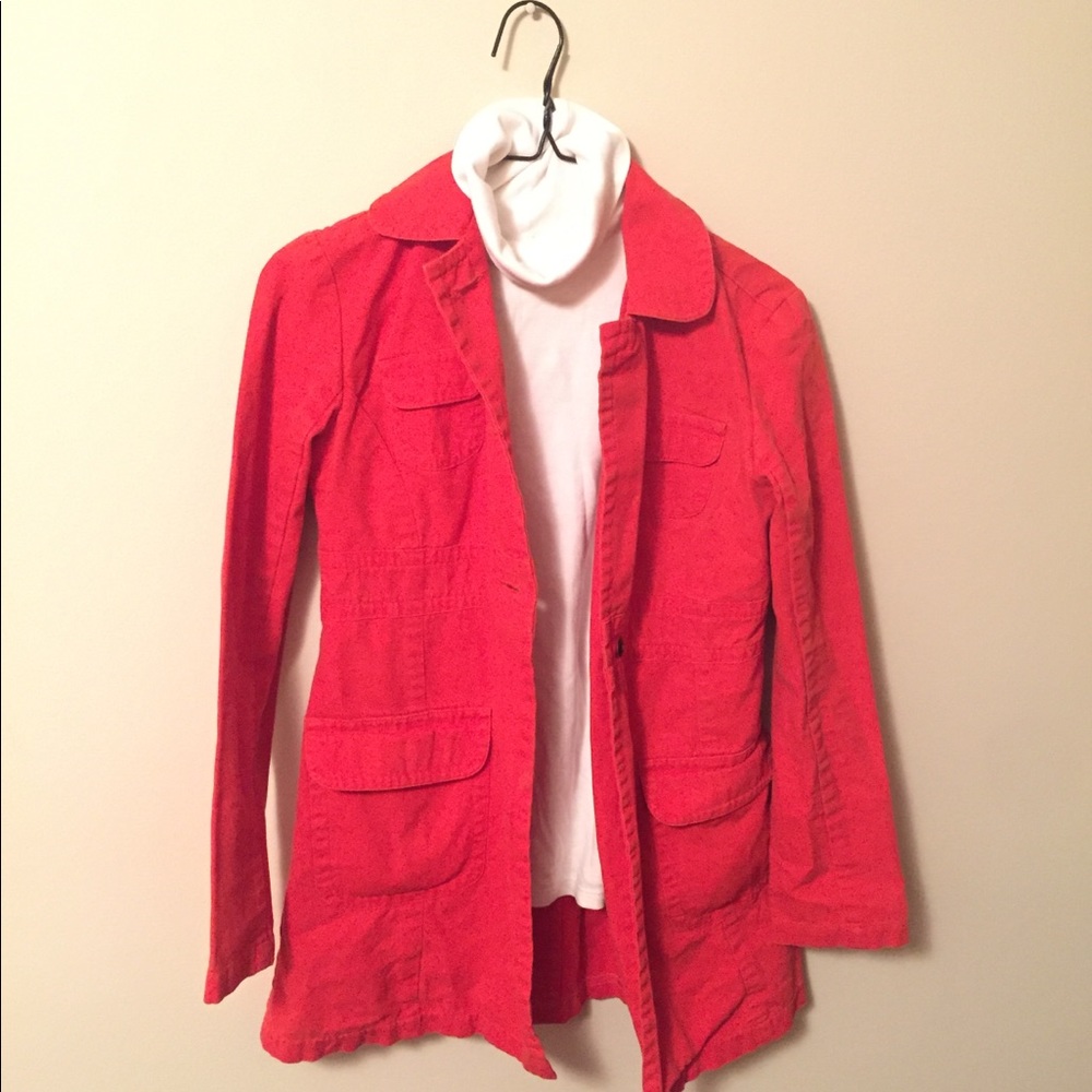 Trendy Orange jean jacket